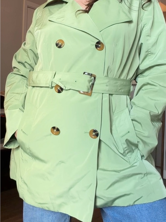 London Fog Jackets & Blazers - London Fog Green Belted Trench Coat XL